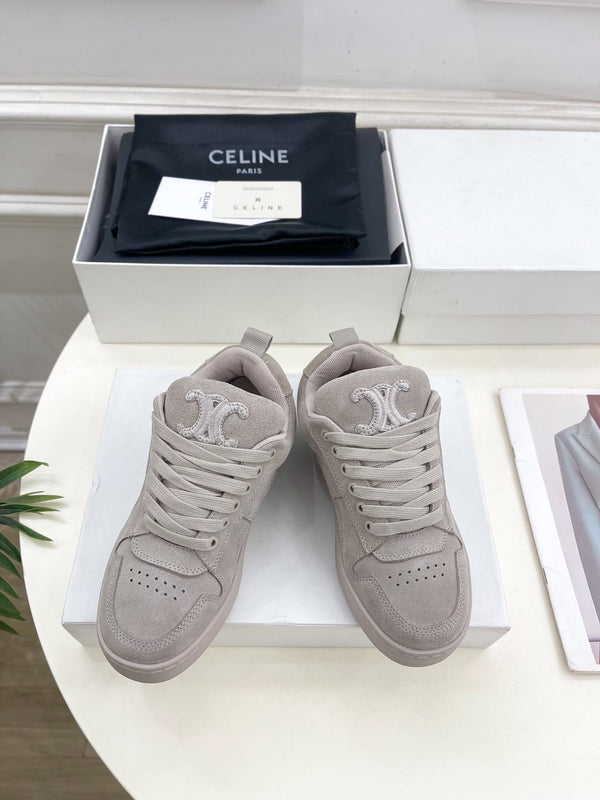 SNEAKER HUNTINGTON BASSA CON LACCI IN CAMOSCIO E RETE GRIGIO PASTELLO