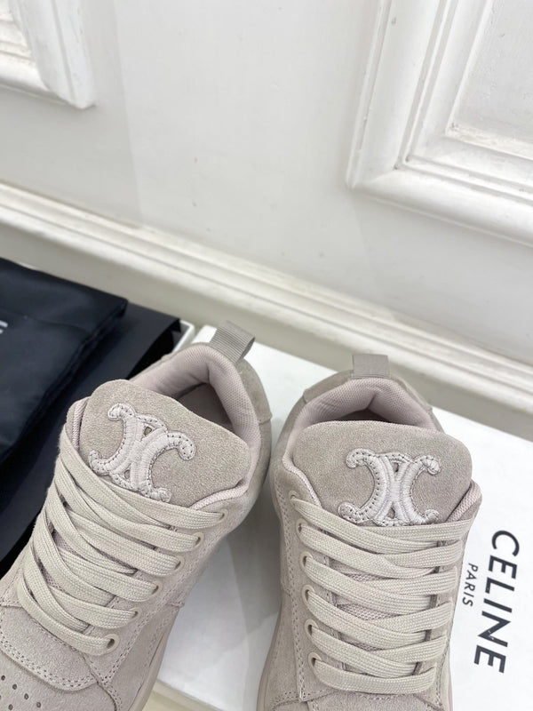SNEAKER HUNTINGTON BASSA CON LACCI IN CAMOSCIO E RETE GRIGIO PASTELLO