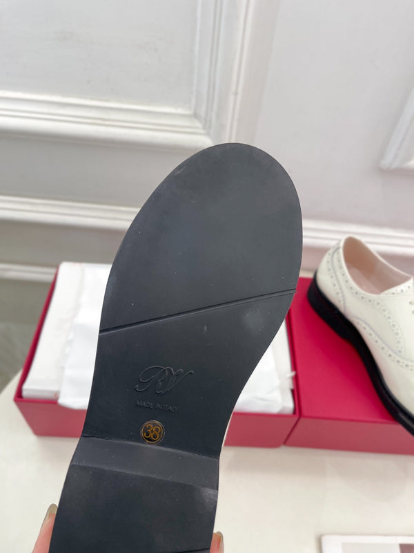 Viv 25 Baroque Rhinestone Derby Loafer Milky White Cowhide Leather 253581
