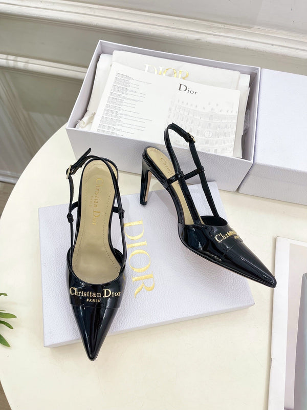 CD 25 Slingback Heel Black Patent Leather 307428