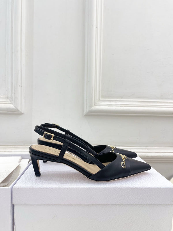 CD 25 Slingback Heel Black Patent Leather 307428