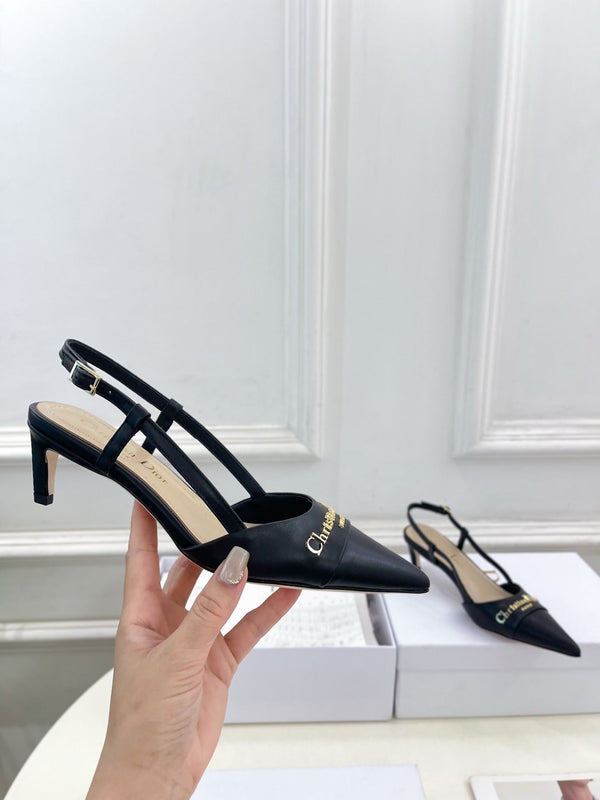 CD 25 Slingback Heel Black Leather 307431