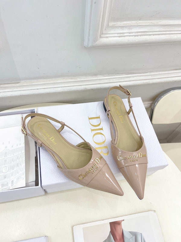 CD 25 Slingback Flat Nude Pink Patent Leather 307440