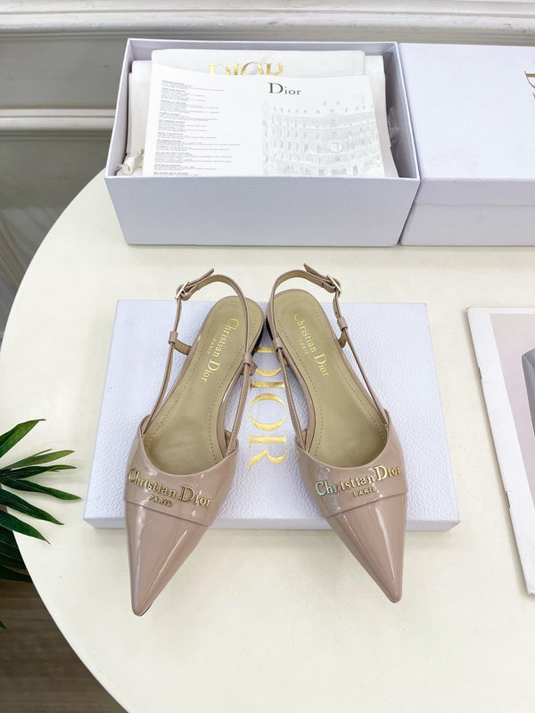 CD 25 Slingback Flat Nude Pink Patent Leather 307440