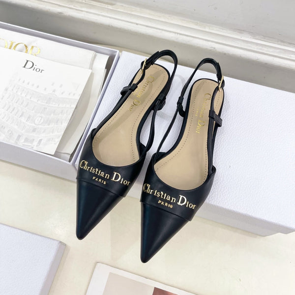 CD 25 Slingback Flat Black Calfskin 307441