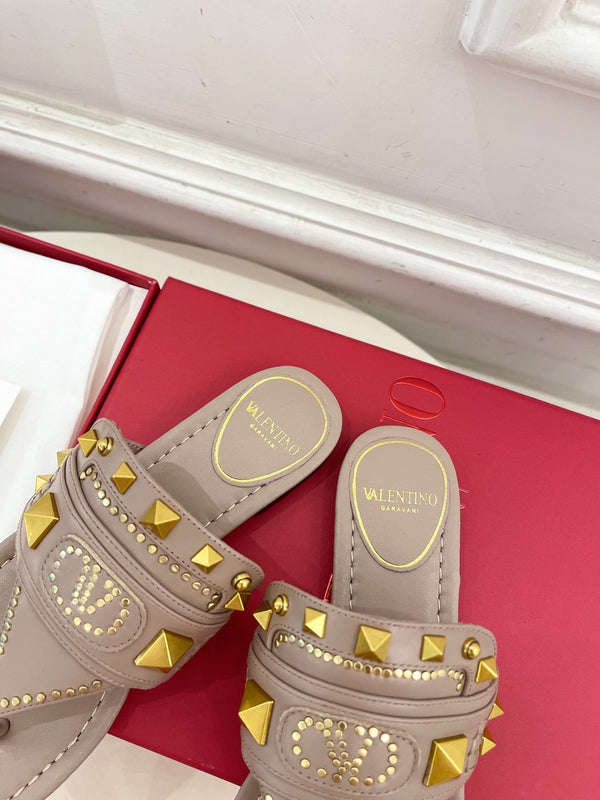 Plaster Caster Buffalo Thong Sandal Rose Cannelle Calfskin And Cowhide 307476