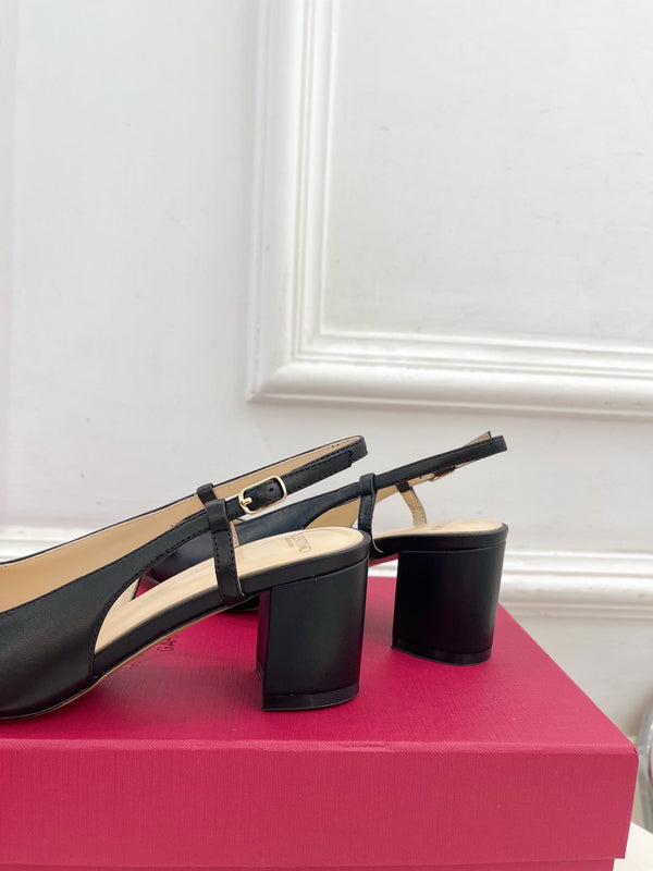 Valet Du Roi Slingback Pumps 60mm Black Brown Goatskin 307478