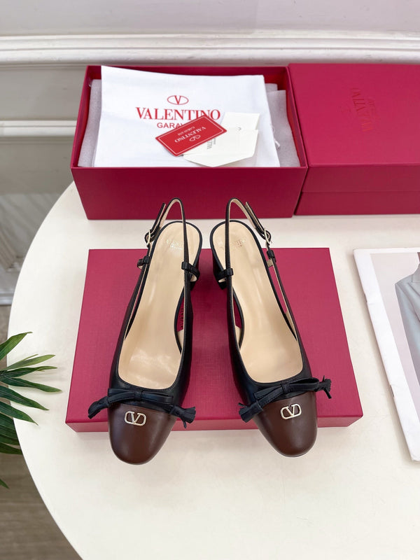 Valet Du Roi Slingback Pumps 60mm Black Brown Goatskin 307478