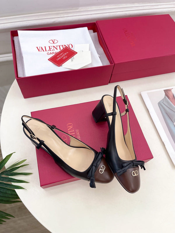 Valet Du Roi Slingback Pumps 60mm Black Brown Goatskin 307478