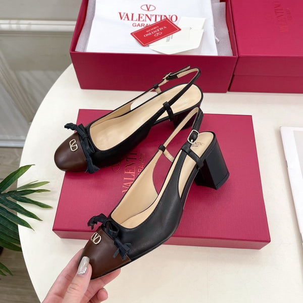 Valet Du Roi Slingback Pumps 60mm Black Brown Goatskin 307478