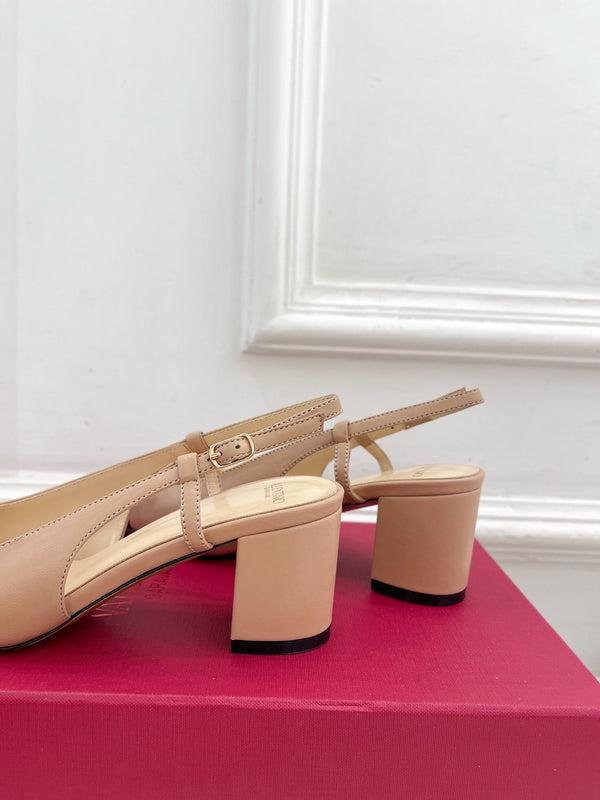 Valet Du Roi Slingback Pumps 60mm Beige Burgundy Goatskin 307480