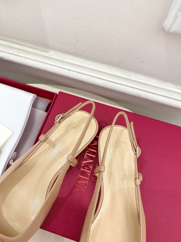 Valet Du Roi Slingback Pumps 20mm Beige Burgundy Goatskin 307483