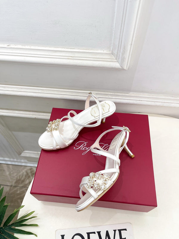 RV Efflorescence Sandals 6.5cm White Satin 631970