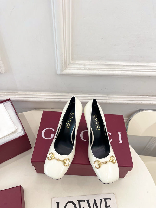 GG 26s Signora Pump 10cm White Leather 640301