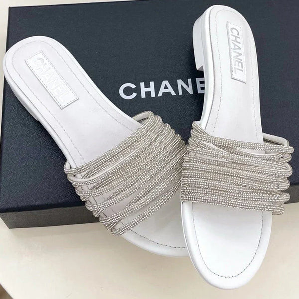 CC 2026 Chunky Heel Flat Sandals Sheepskin Leather 831356