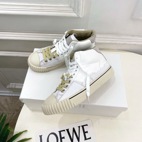 MM 26s New Evolution Mid-Top Sneakers Cream Canvas Calfskin 947483