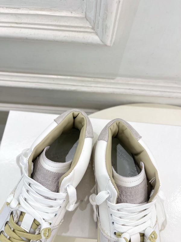 MM 26s New Evolution Mid-Top Sneakers Cream Canvas Calfskin 947483