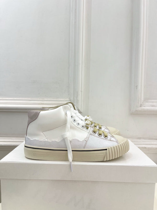 MM 26s New Evolution Mid-Top Sneakers Cream Canvas Calfskin 947483