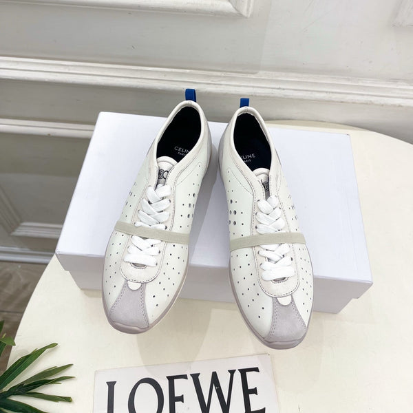 CE 26s Soft Sneaker Optic White Perforated Lambskin Suede 947589