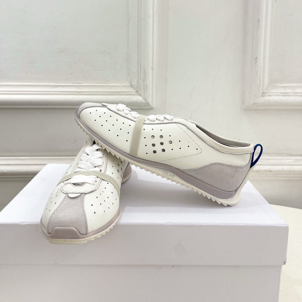 CE 26s Soft Sneaker Optic White Perforated Lambskin Suede 947589