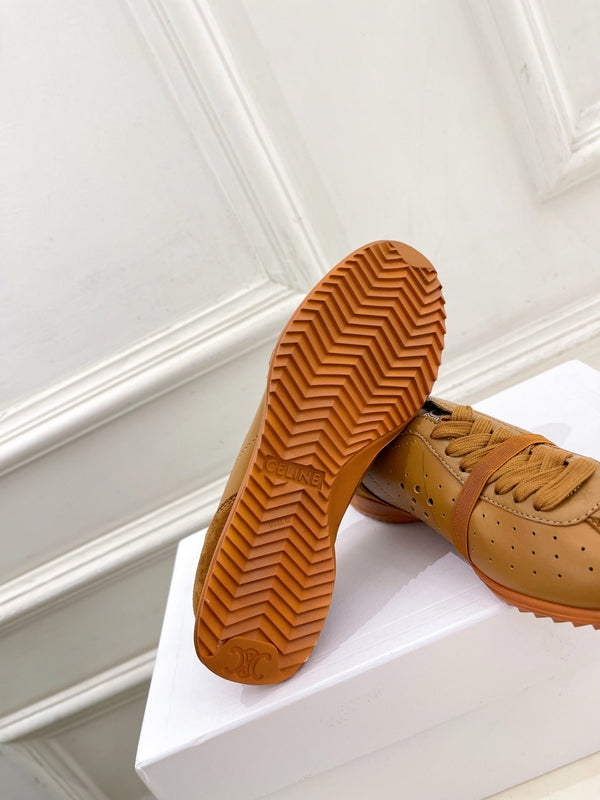 CE 26s Soft Sneaker Camel Perforated Lambskin Suede 947588