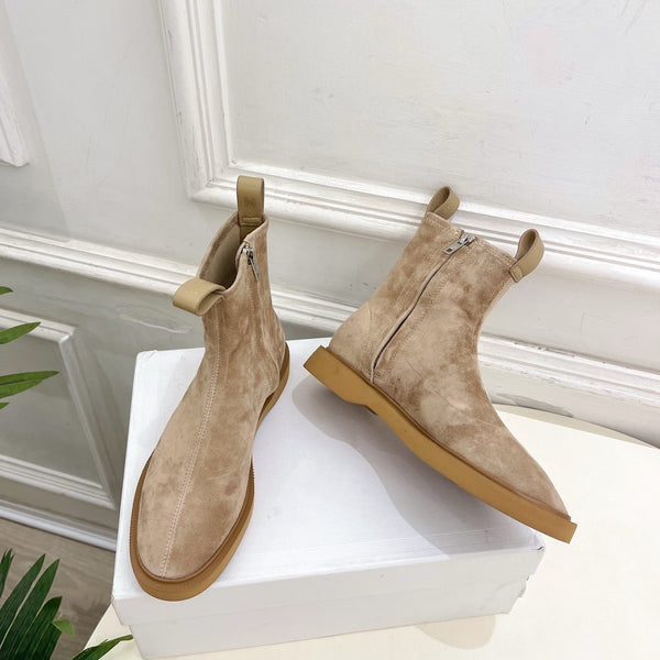 CE 26s Flow Zipped Ankle Boots Khaki Suede 947591