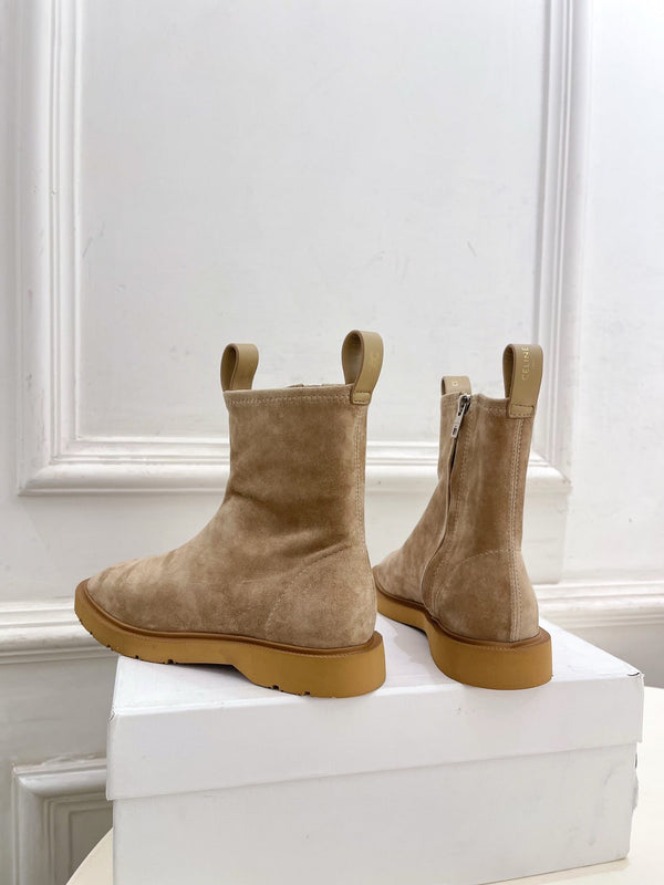 CE 26s Flow Zipped Ankle Boots Khaki Suede 947591