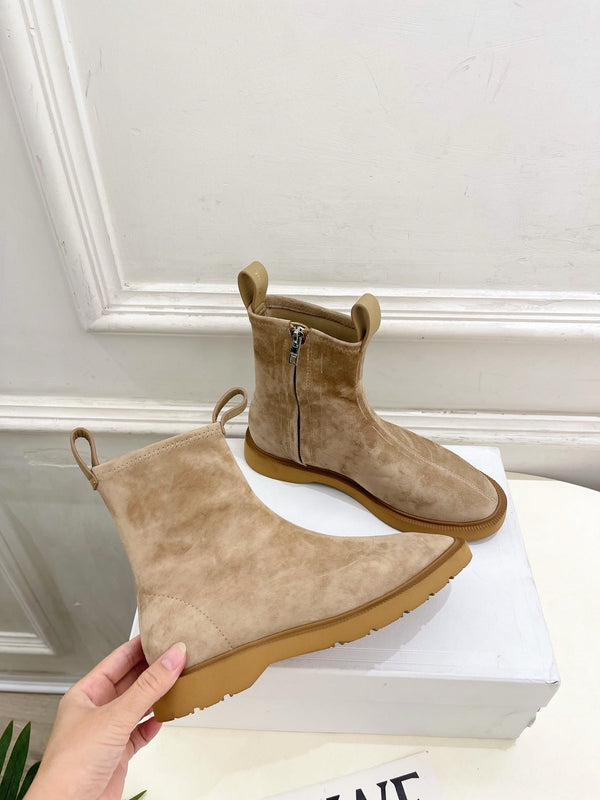 CE 26s Flow Zipped Ankle Boots Khaki Suede 947591