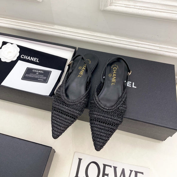 CC 26s Slingback Black Braided Raffia 946977