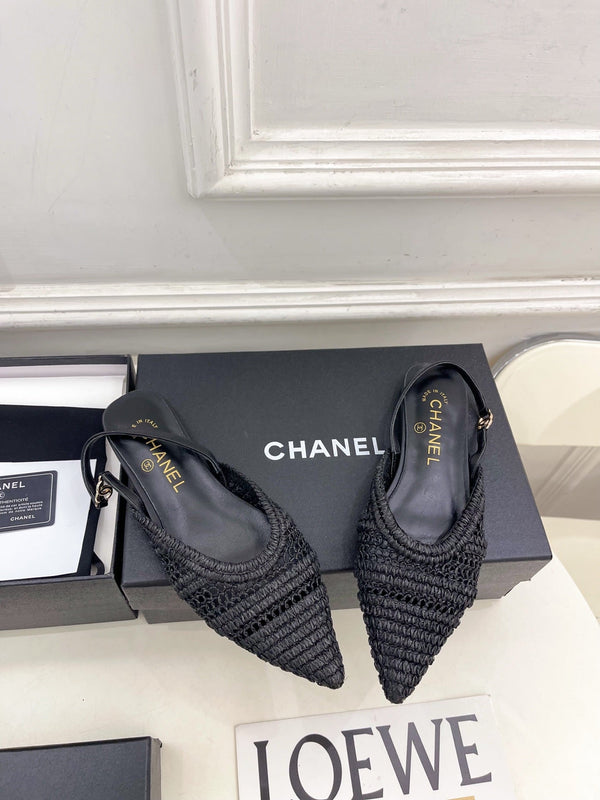 CC 26s Slingback Black Braided Raffia 946977