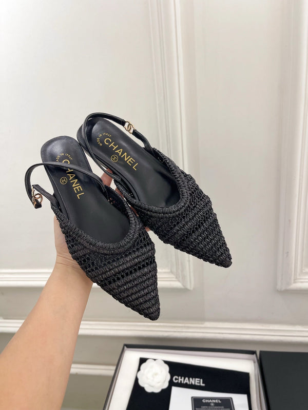 CC 26s Slingback Black Braided Raffia 946977
