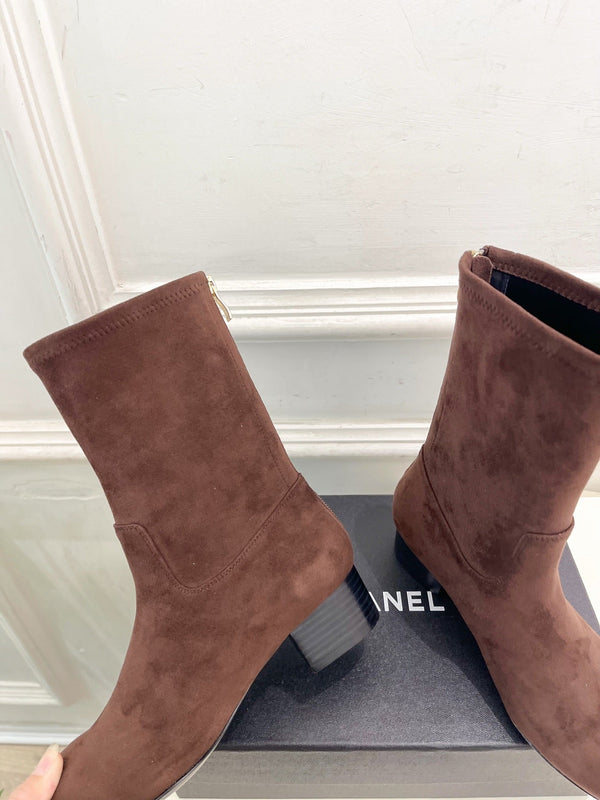 CC 26S Logo Botines 4cm Brown Suede 111848