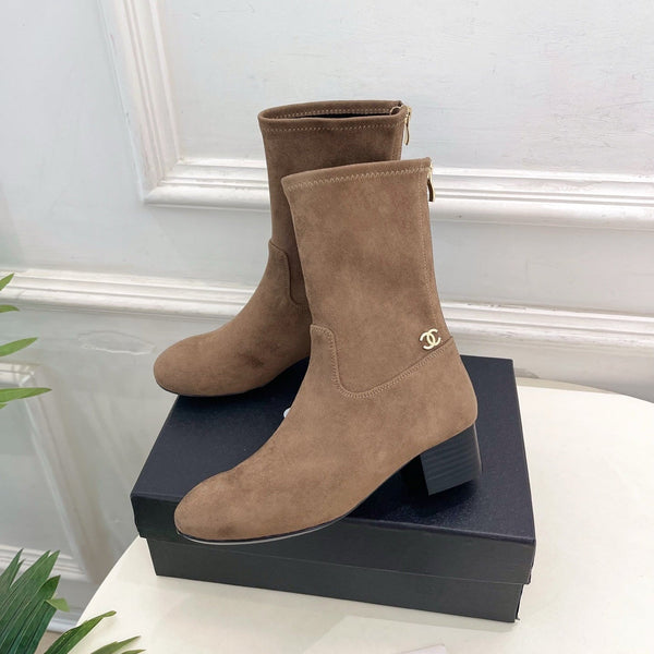CC 26S Logo Botines 4cm Beige Suede 111849