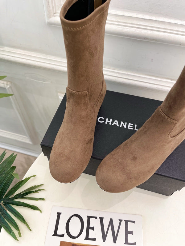 CC 26S Logo Botines 4cm Beige Suede 111849