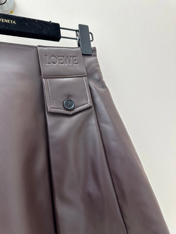 Loew 26s Pocket Pleated Mini Skirt Lambskin 400343