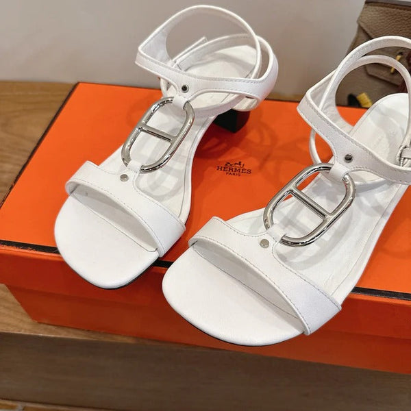 Sandales à talons hauts HM 26ss 50 Blanc Cuir véritable 638529