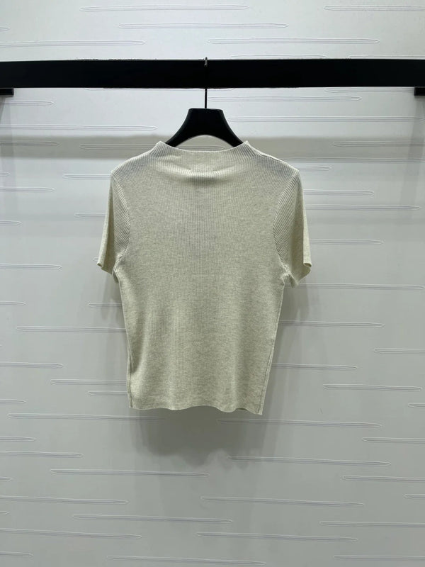 Miumiu 2026 Crew Neck Knit Short-sleeved Top Wool 356519