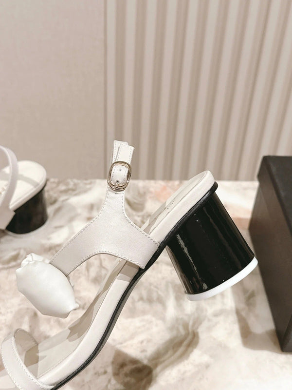 Sandales à nœud CC 26s 55 Cuir de vachette blanc 658465