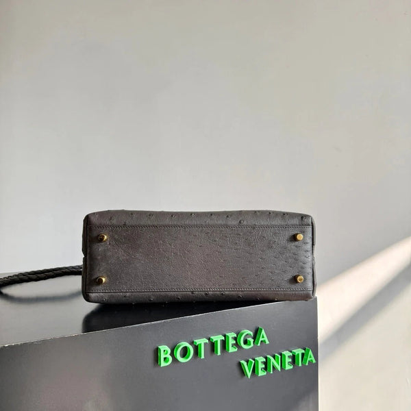 Bottega Veneta 2026 Sac Andiamo en cuir d'autruche marron foncé