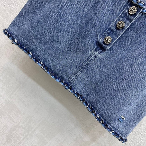 Chanel 2026 Gilet en jean Coton bleu 356145