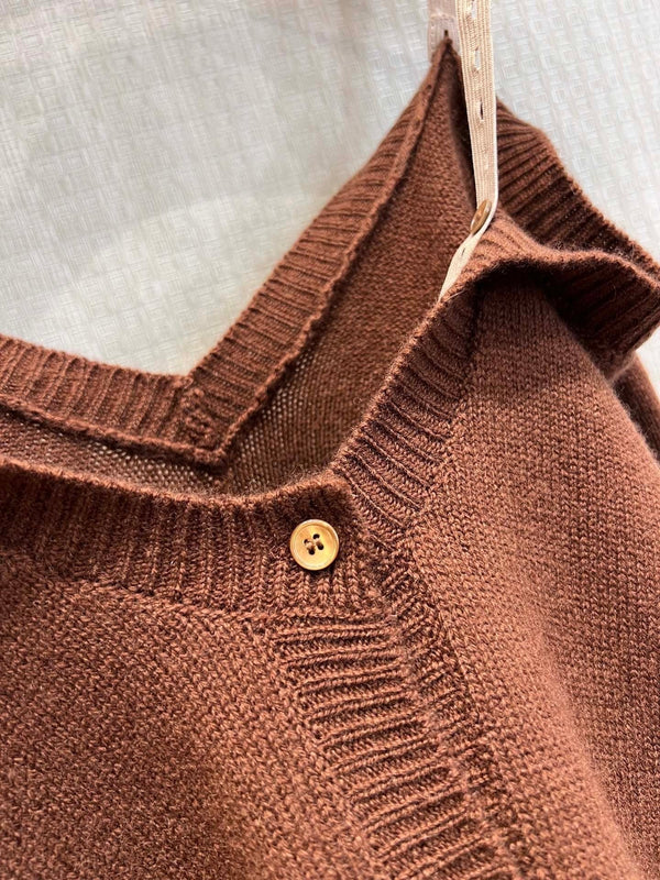 Miumiu 2026 Cardigan Camisole Épaules Dénudées Caramel Cachemire 356940