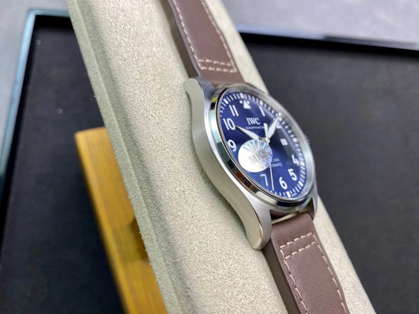 IWC Pilot 40mm Blue Dial Steel Case Brown Leather Strap