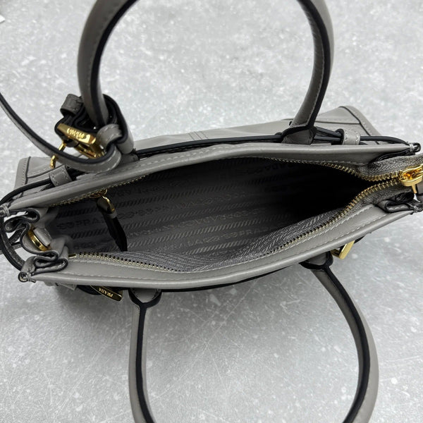 Prada 2026 Bonnie Bag 24cm Gray Leather