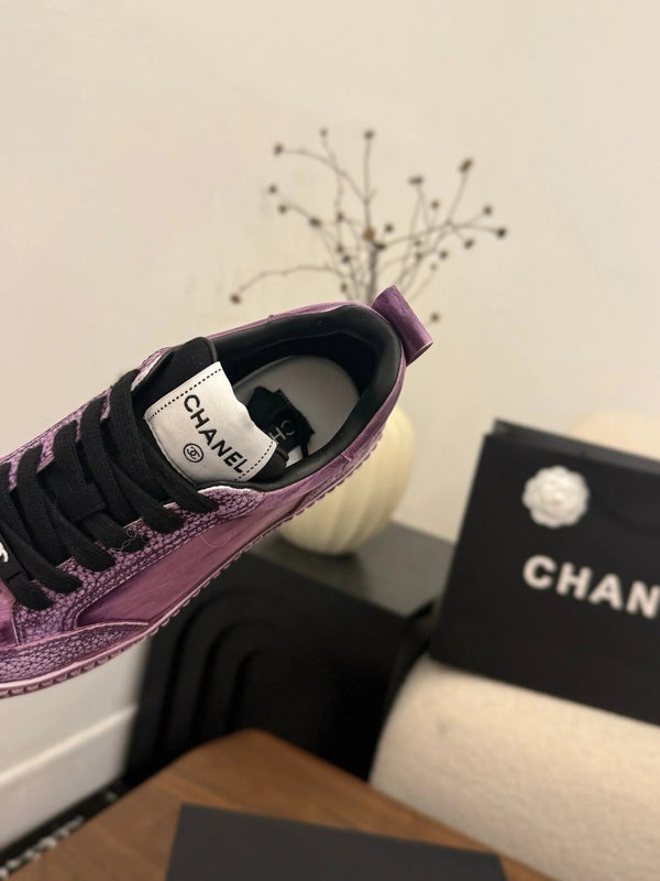 CC 26s Baskets décontractées en cuir violet clair 183614