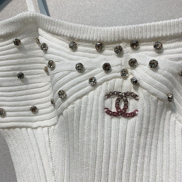 Chanel 2026 Caraco en maille Polyester Viscose Blanc et Noir