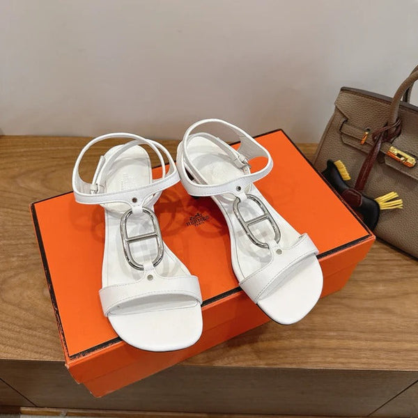 Sandales à talons hauts HM 26ss 50 Blanc Cuir véritable 638529