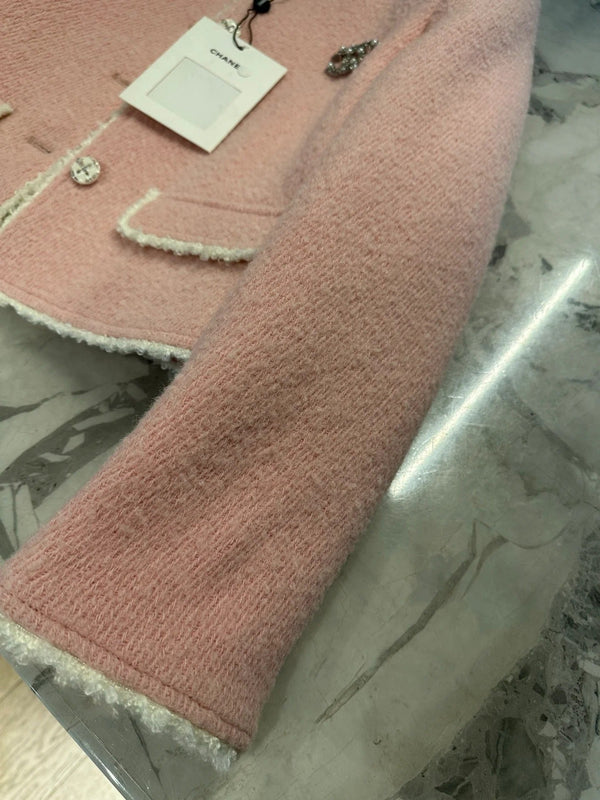 Chanel Veste 2026 Tweed de laine rose