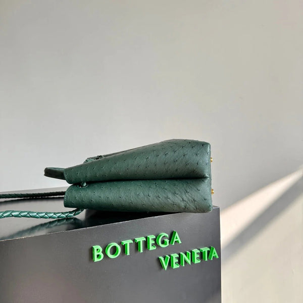 Bottega Veneta 2026 Sac Andiamo Cuir d'Autruche Vert Foncé