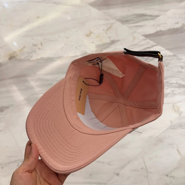 CAPPELLINO DA BASEBALL MM IN TESSUTO ROSA MELONE CON LOGO RICAMATO STILE 4