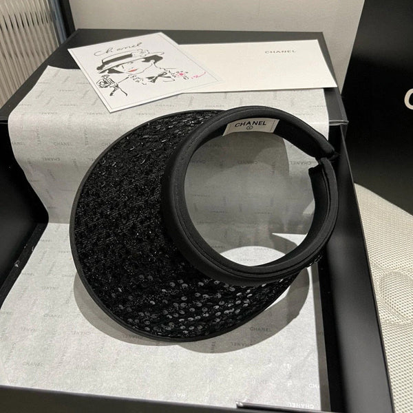 CC CAPPELLO DA SOLE MODELLO NERO CON PAILLETTES 673928